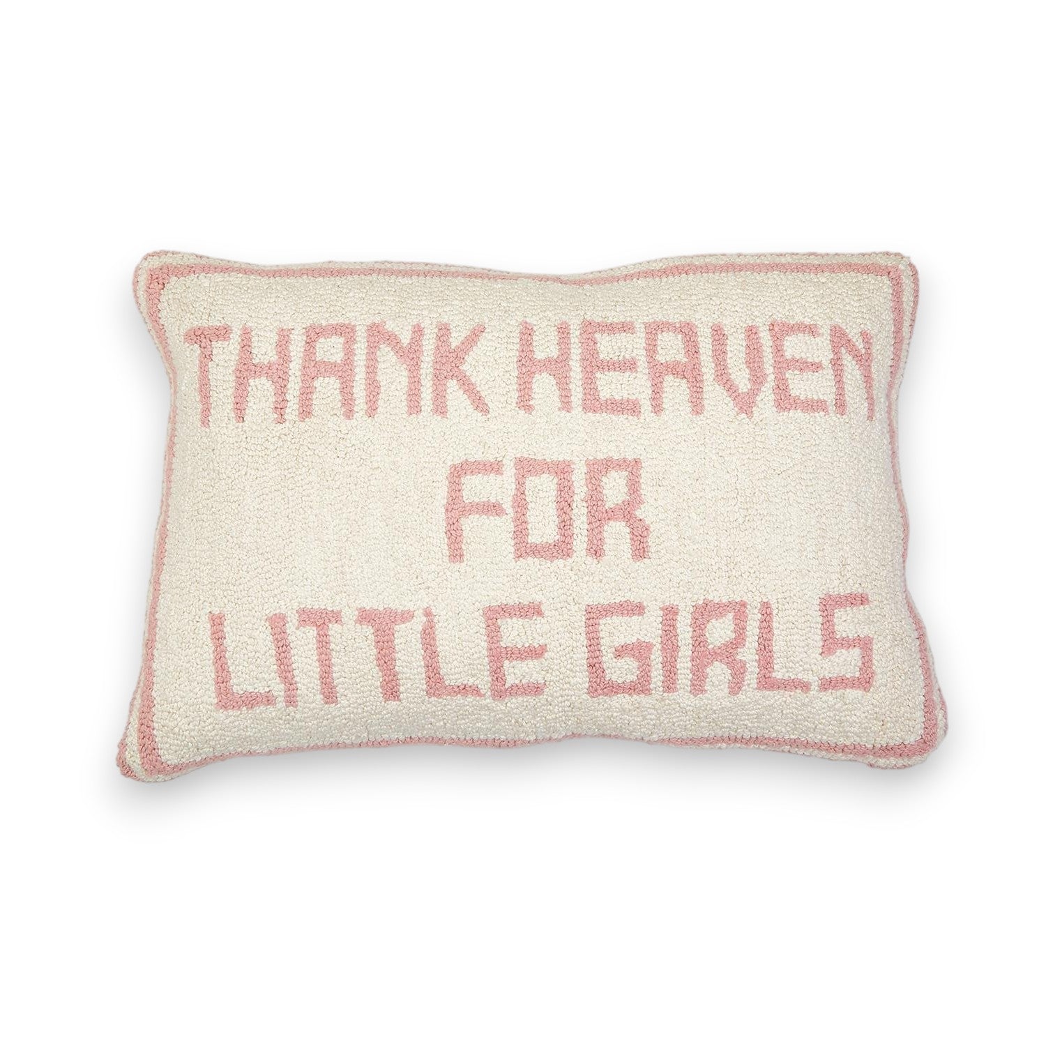 Thank Heaven For Little Girls - Embroidered Pillow - 17-1/2-in - Mellow Monkey
