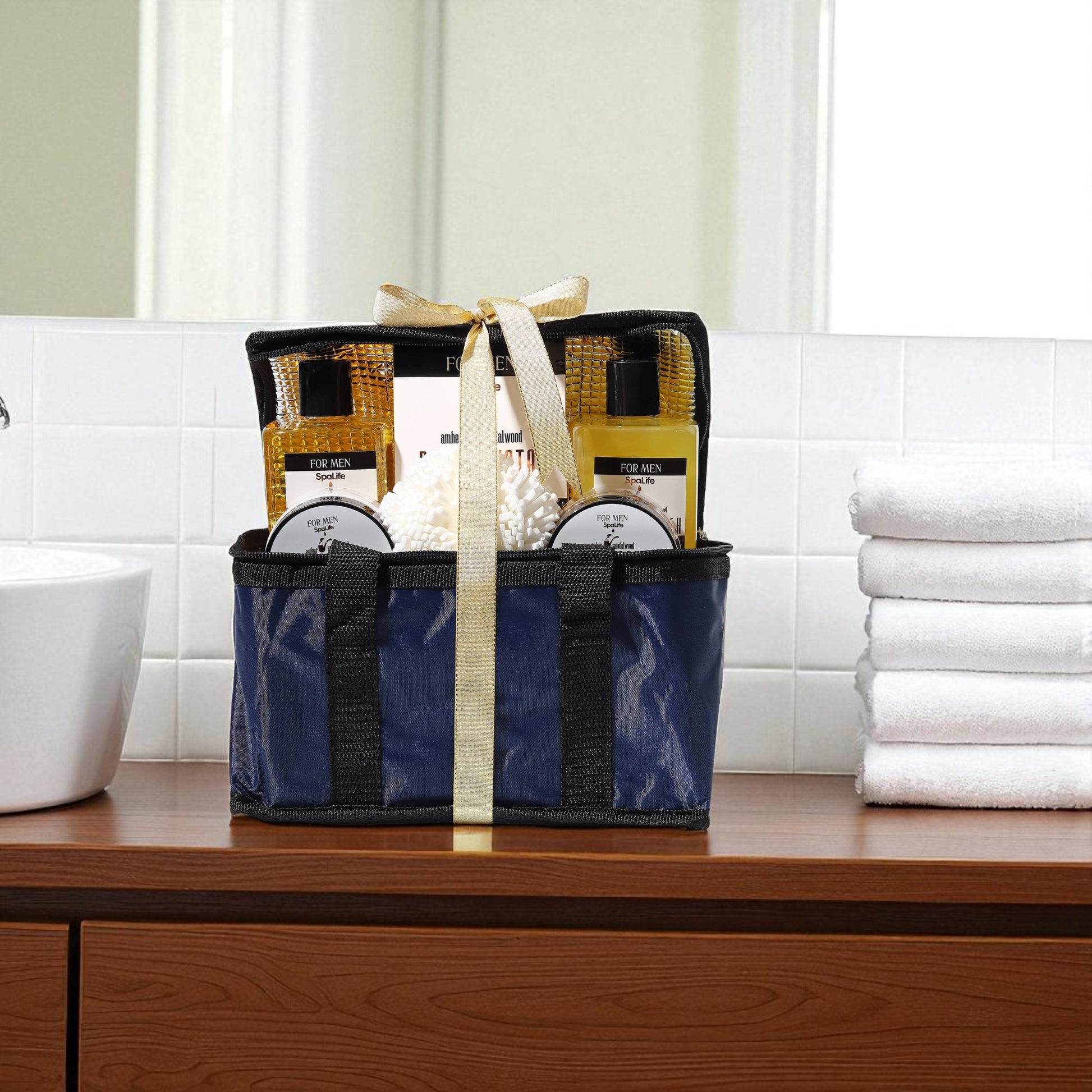 All Natural Bath & Body Luxury Spa Men's Sandalwood Gift Set - Mellow Monkey