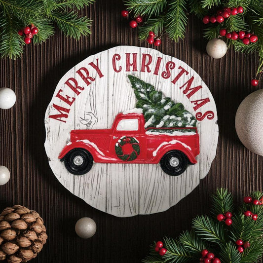 Christmas Truck - Stepping Stone/Wall Plaque - Mellow Monkey