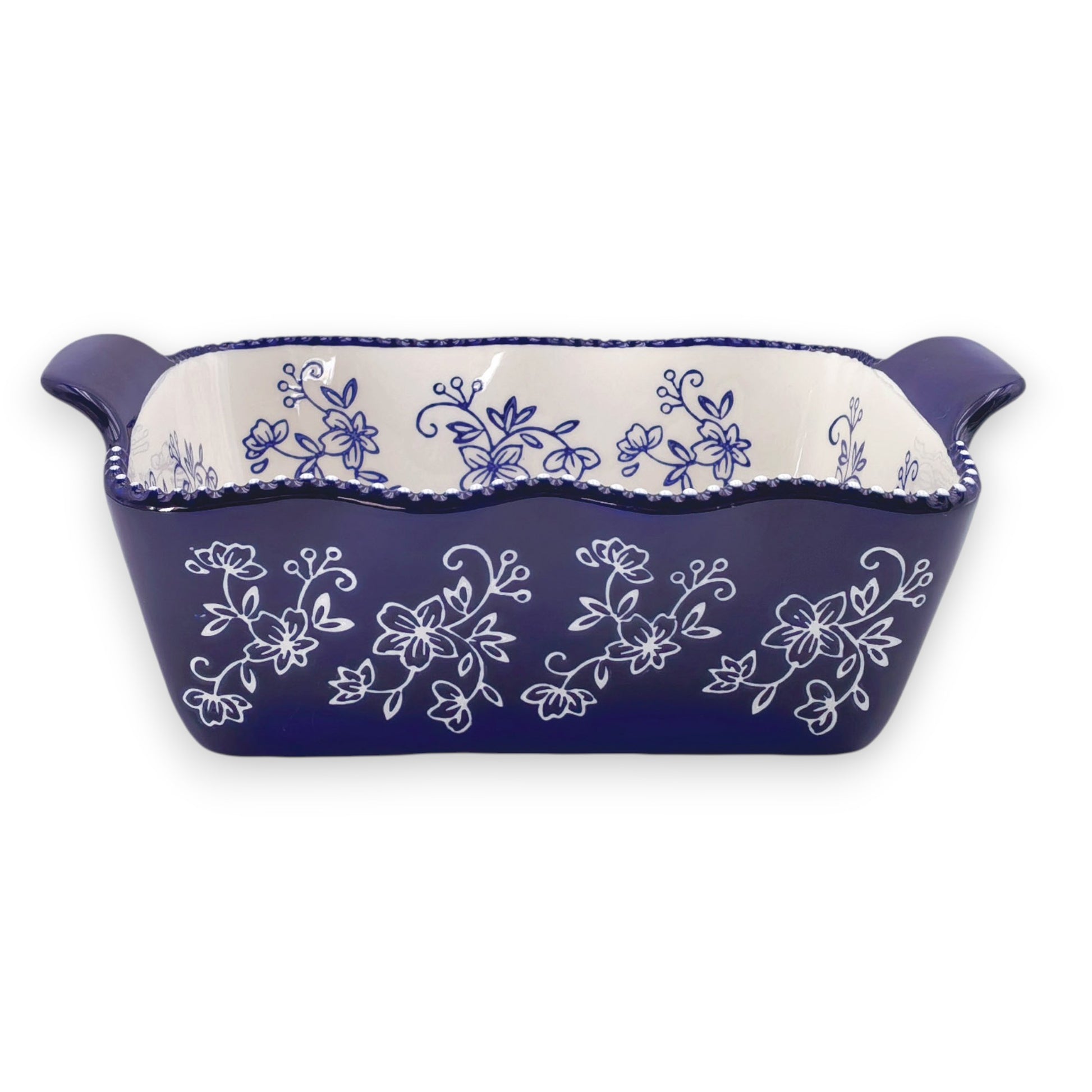 Floral Lace Blue Loaf Pan - 1.75-QT - Temp-tations - Mellow Monkey