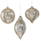 Mercury Glass Glitter Stripe Ornament - 4-in. - Mellow Monkey