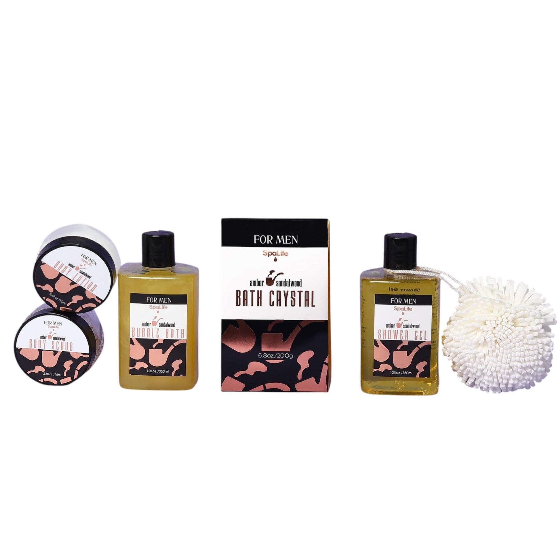 All Natural Bath & Body Luxury Spa Men's Sandalwood Gift Set - Mellow Monkey