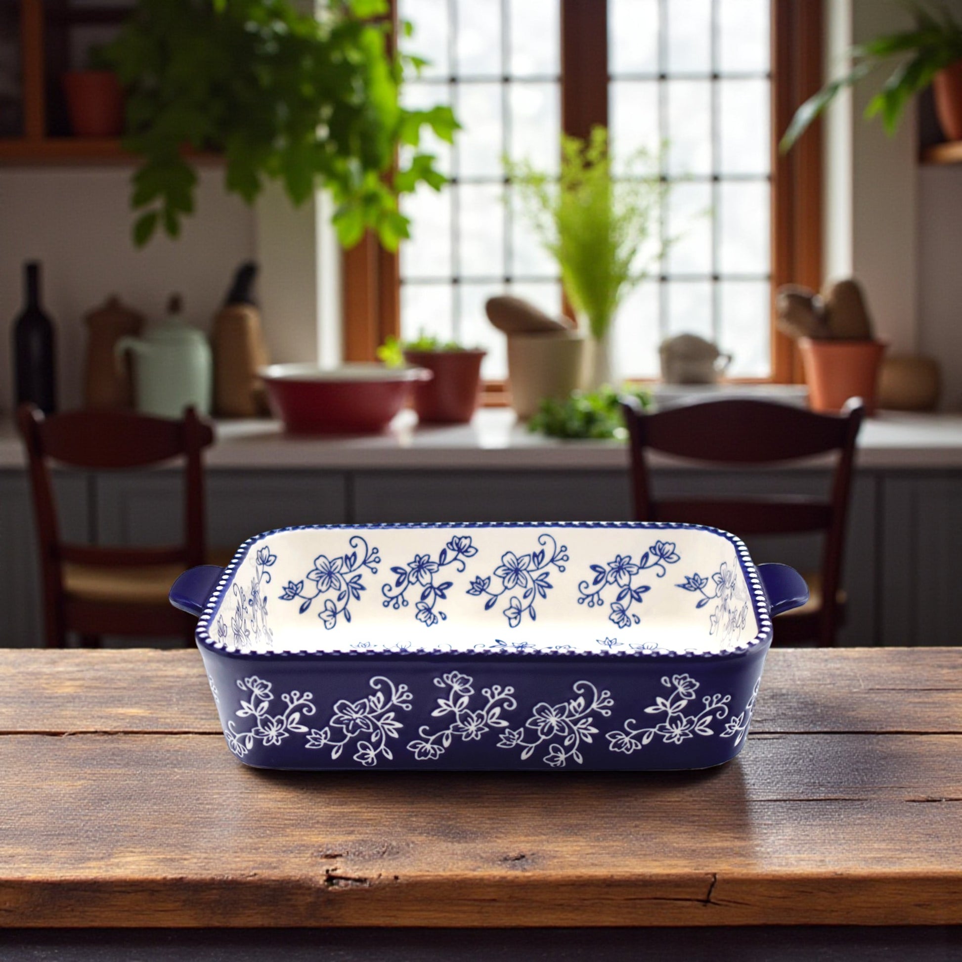 Floral Lace Blue Baker - 11 x 7-in - Temp-tations - Mellow Monkey