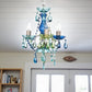 Chandelier - 3 Light - Plug In - Blue Green - Mellow Monkey