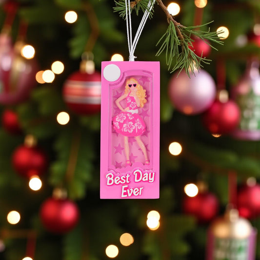 Pink Doll Box Personalized Ornament - Mellow Monkey