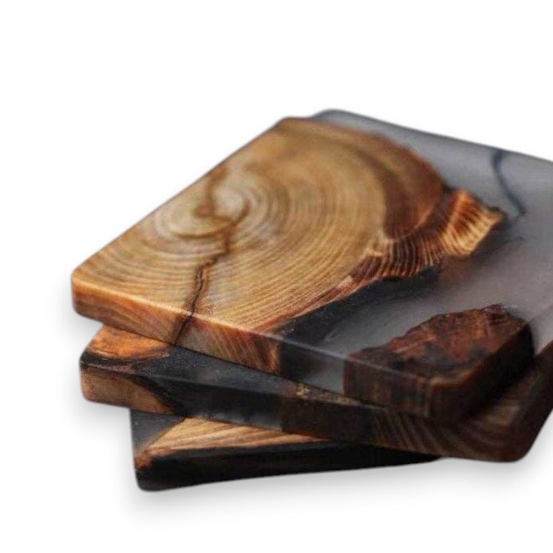 Classic Cedar and Resin Coaster - Mellow Monkey