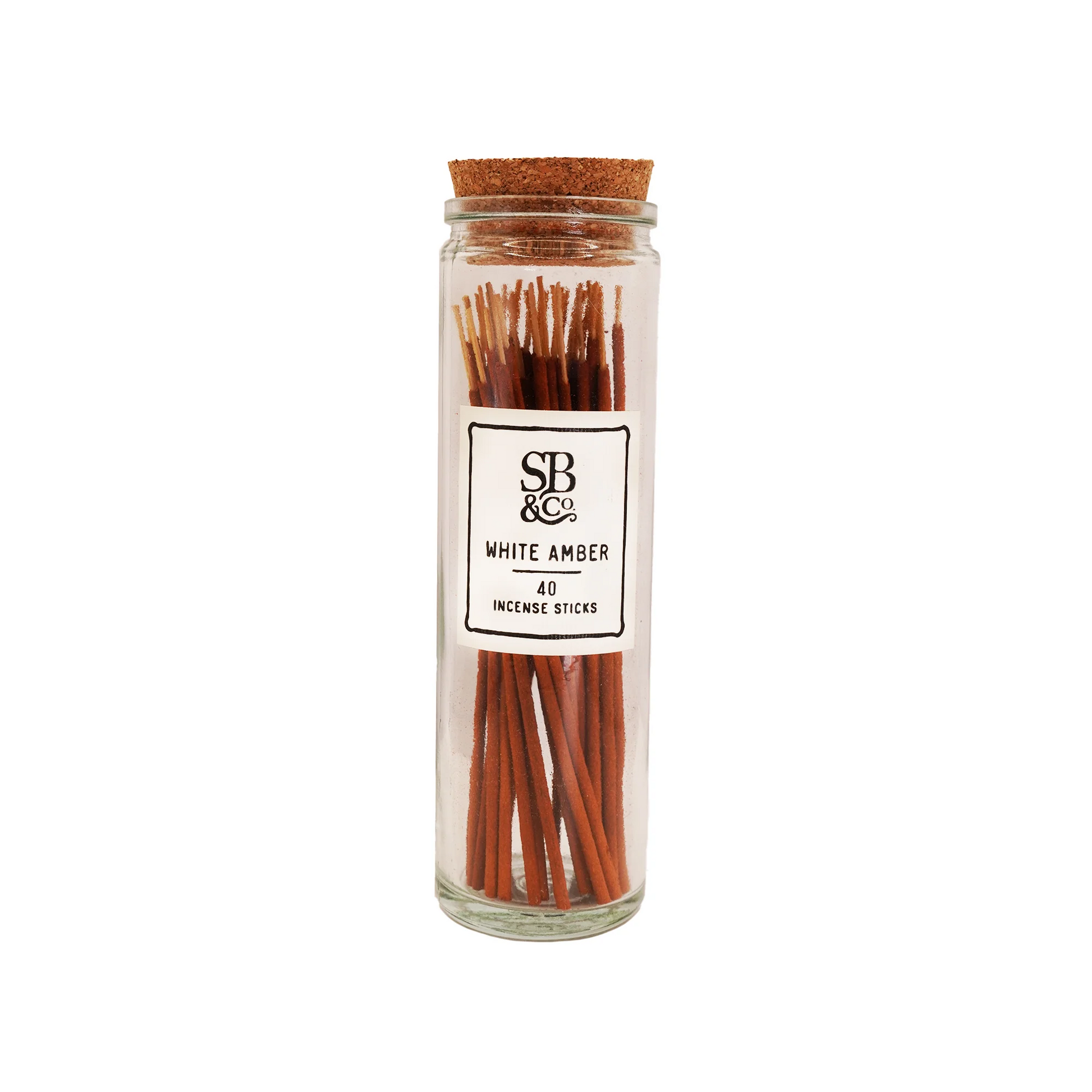 White Amber - Incense in Glass Jar - 40 sticks - Mellow Monkey