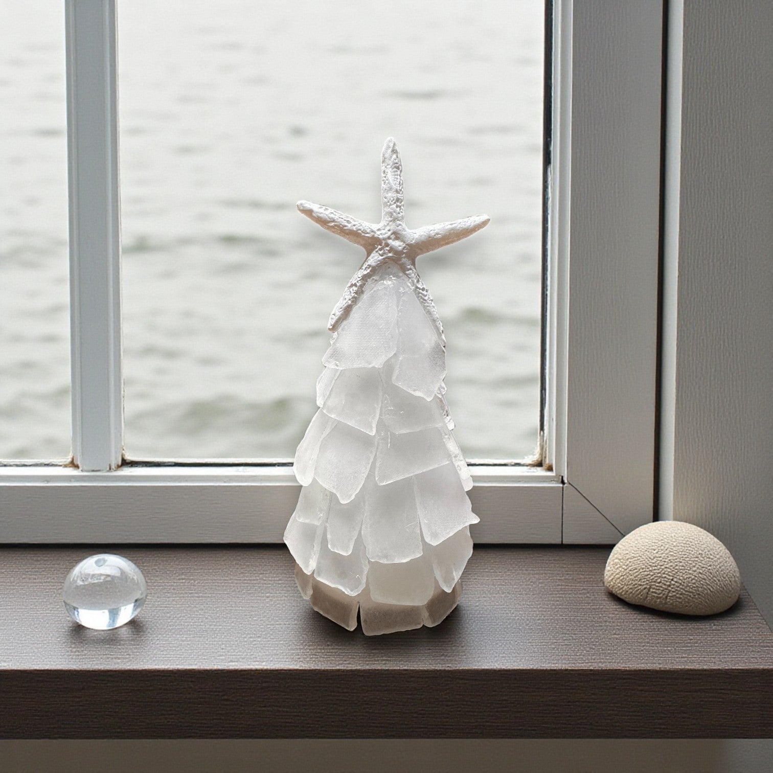 Sea Glass Christmas Tree - 6 In. - White - Mellow Monkey
