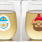 Bumble and Yukon Cornelius (Rudolph) - Shatterproof Stemless Wine Glass - 2-pk - Mellow Monkey