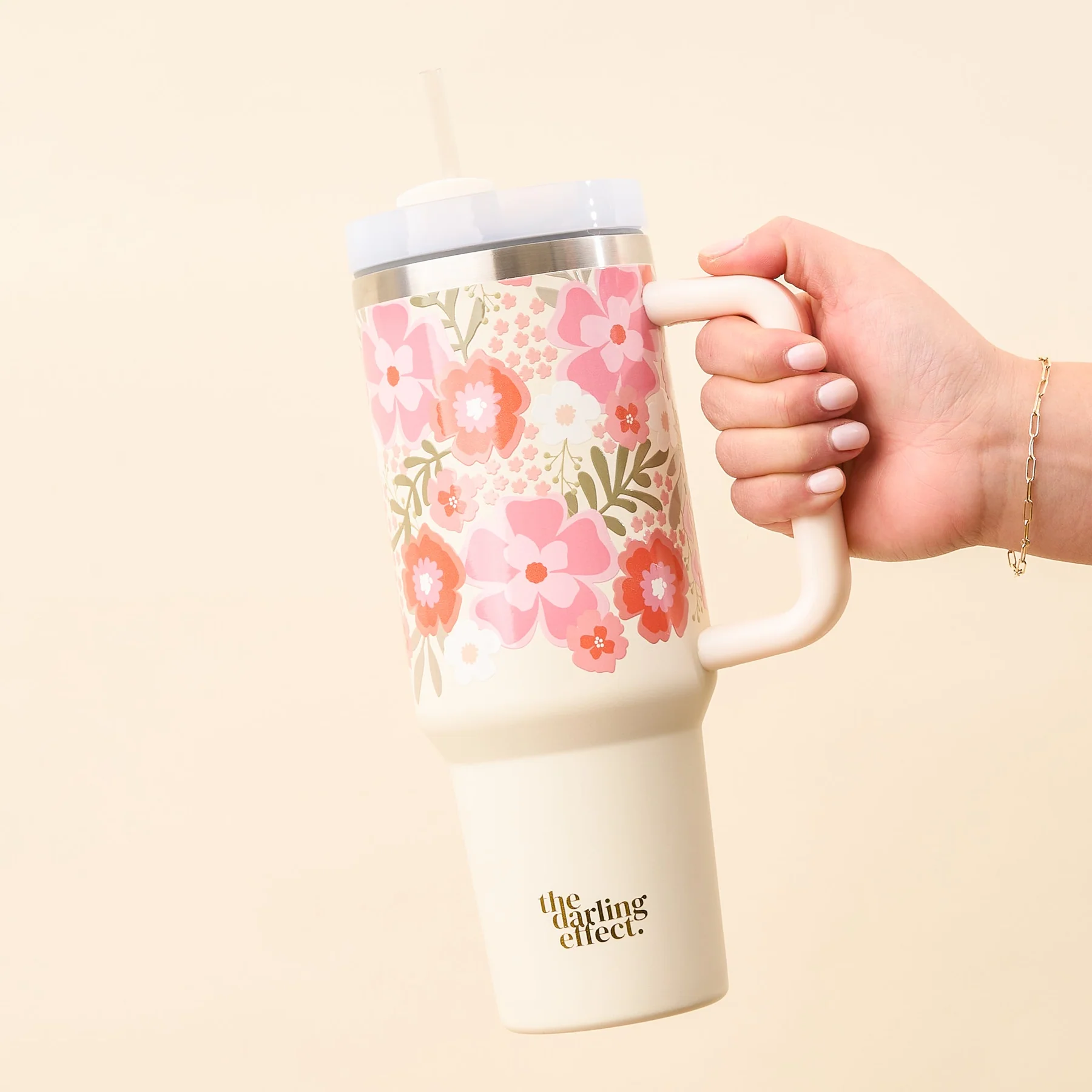 Pink Orange Beyond Blooms - Take Me Everywhere 40-oz. Tumbler - Mellow Monkey