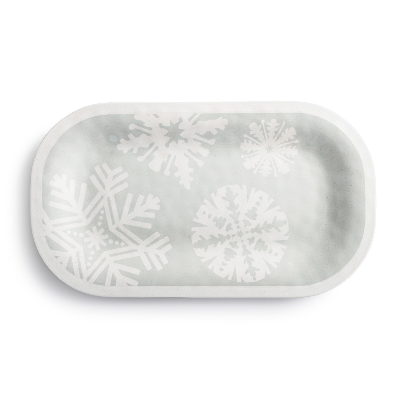 Snowflake Patterned Melamine Platter - 16-in - Mellow Monkey