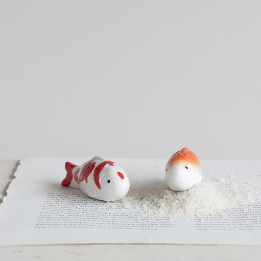Stoneware Koi Fish Salt & Pepper Shaker Set - Mellow Monkey