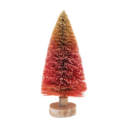 Ombre Sisal Bottle Brush Tree with Wood Base - 9-in - Mellow Monkey