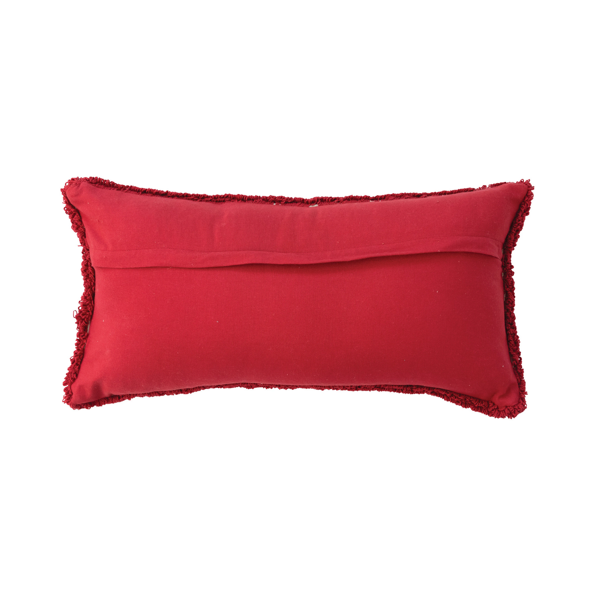 Homey Cozy Merry Christmas Holiday Oversized Fabric Pillow with Insert in  Red
