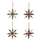 Glass Bead Snowflake Ornament with Tinsel - 6-in