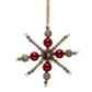 Glass Bead Snowflake Ornament with Tinsel - 6-in