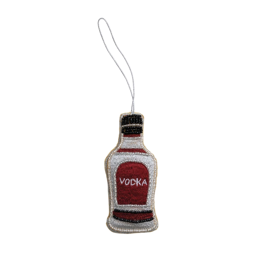 Fabric Vodka Ornament - 4-1/2"