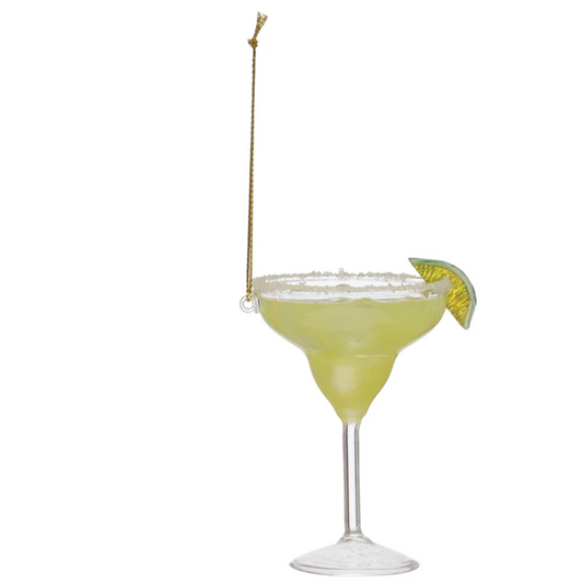 Margarita with Salt Glass Ornament - 4-1/4-in - Mellow Monkey