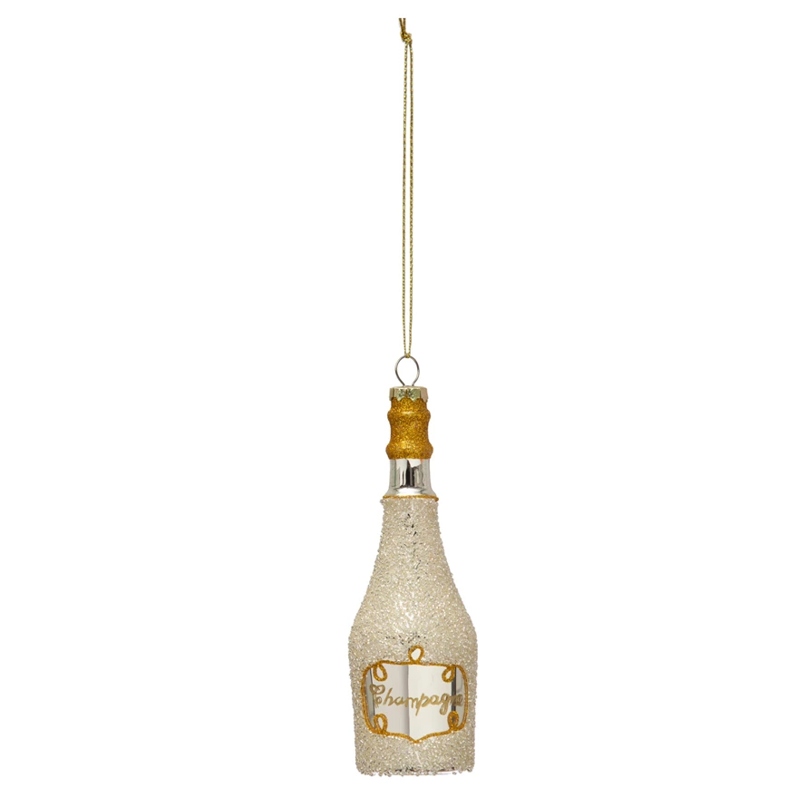 Mellow Monkey Champagne Bottle Ornament