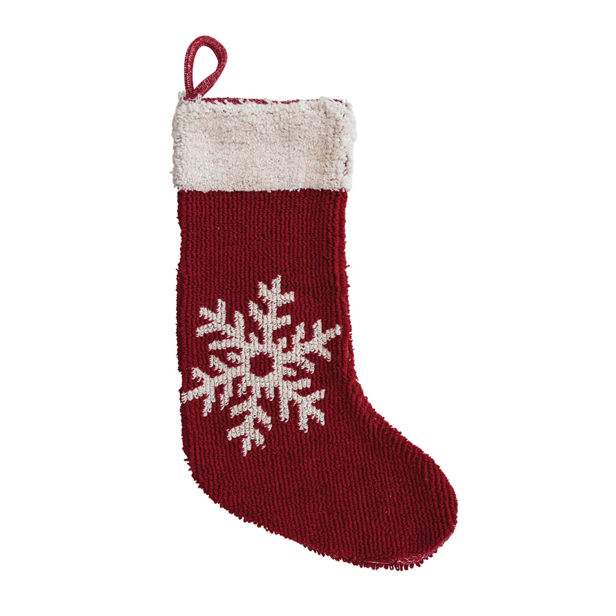 Snowflake Cotton Knit Stocking - 20"