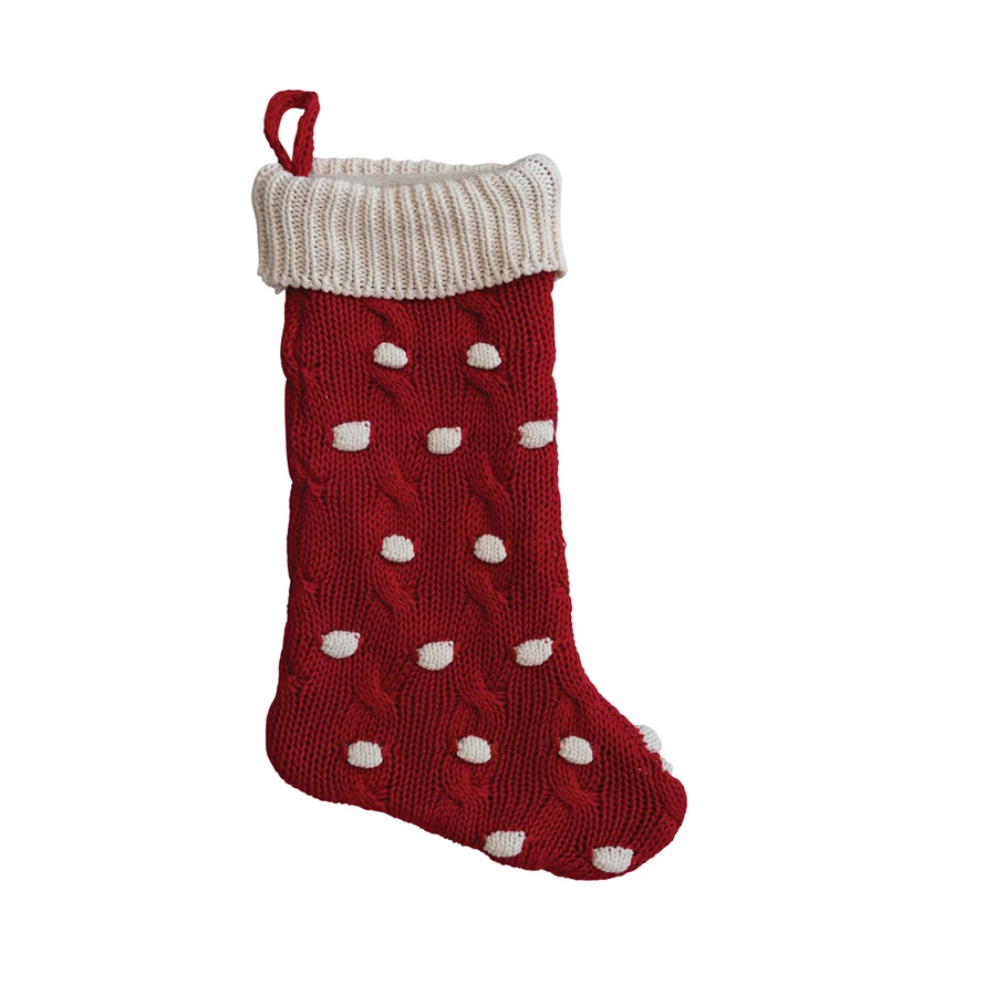 Dotted Cotton Knit Stocking - 20"