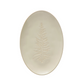 Oval Stoneware Platter with Embossed Tree Design - 12-1/4-in - Mellow Monkey