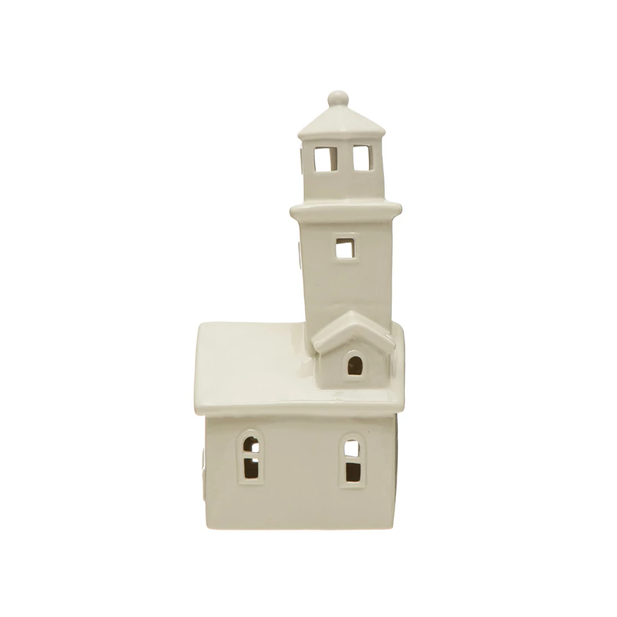 Lighted Stoneware Lighthouse - Style A - Mellow Monkey