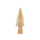 Cream Bottle Brush Tree with Carved Wood Base 11" - Mellow Monkey