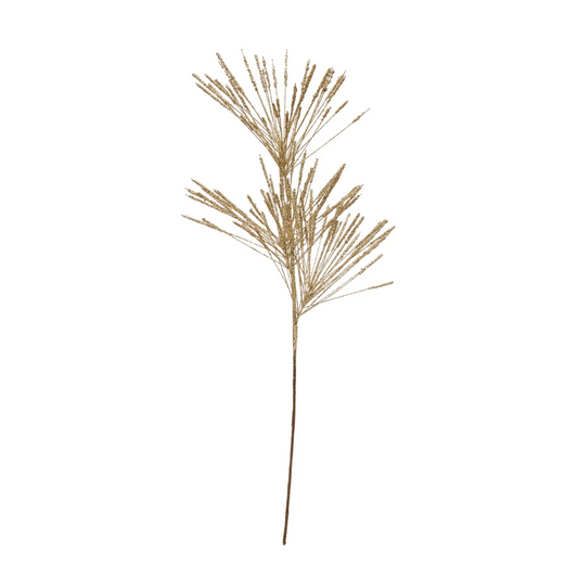 Faux Long Needle Pine Champagne Finish Spray - 28" - Mellow Monkey