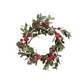 Faux Boxwood Wreath With Pinecones And Red Berries - 4-in - Mellow Monkey