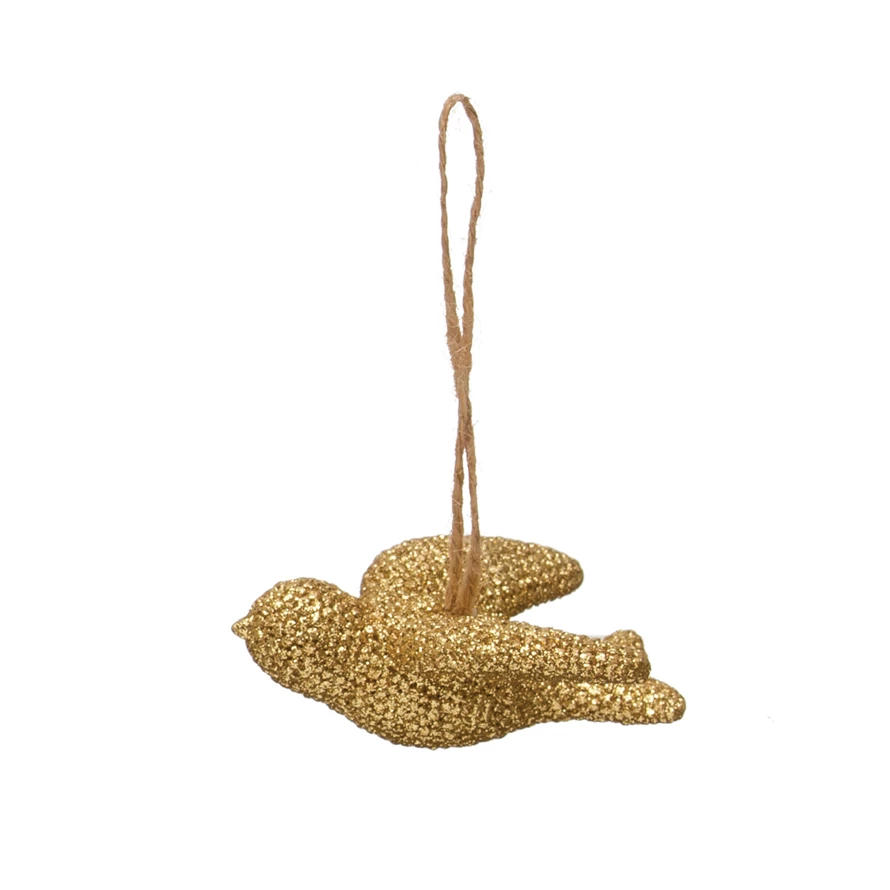 Gold Resin Bird Ornament - 2-1/4-in - Mellow Monkey