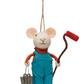 Wool Felt Professional Mouse Ornament - 5"H - Mellow Monkey