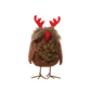 Brown and Red Felt Owl With Antlers - 4-1/4-in - Mellow Monkey
