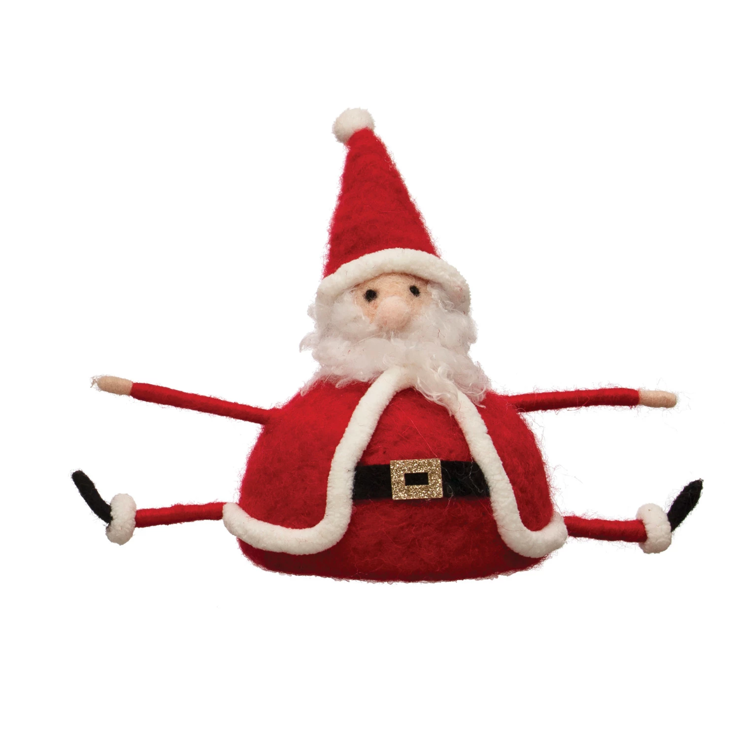 Wool Felt Sitting Santa - 7-3/4-in - Mellow Monkey