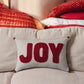 Woven Cotton Lumbar Pillow with Appliqued "Joy" & Jingle Bells -16-in - Mellow Monkey