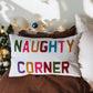 Naughty Corner Cotton Slub Lumbar Pillow with Tufting - 20-in - Mellow Monkey