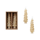 Unscented Cream Tree Shaped Taper Candles - Set of 2 - 4-3/4"H - Mellow Monkey