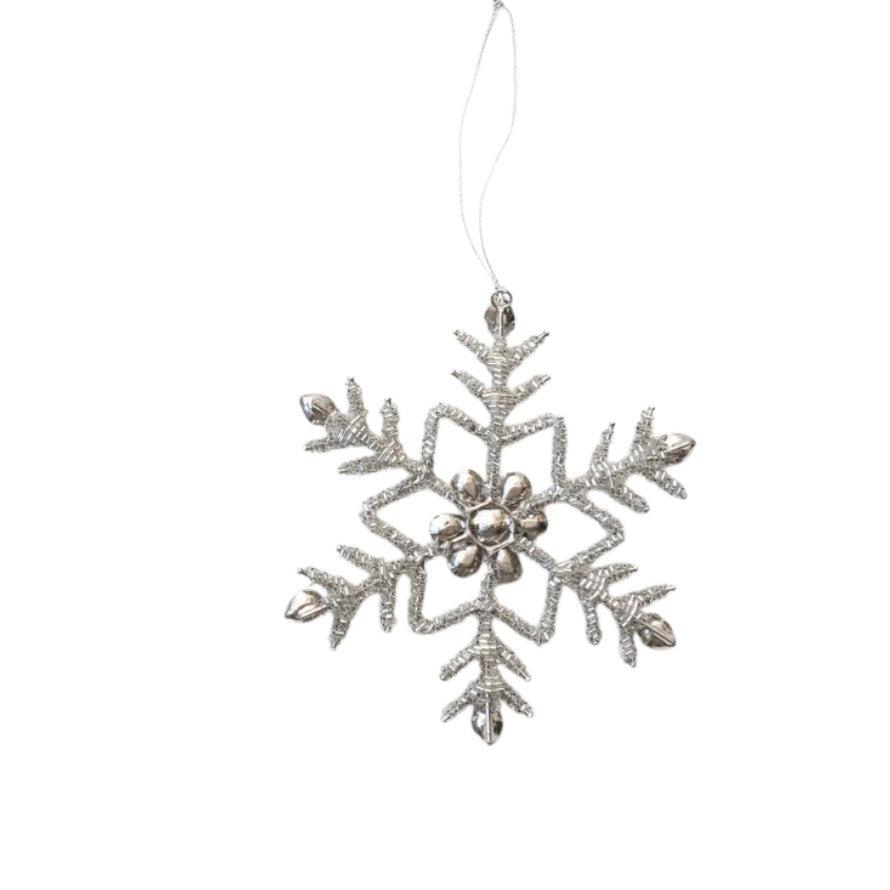 Beaded Snowflake Ornament - 6-in - Mellow Monkey