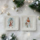 Stoneware Dish With Holiday Girl Imagery - 4-in Square - Mellow Monkey