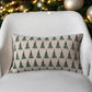 Stonewashed Cotton Christmas Tree Pattern Lumbar Pillow - 16-in - Mellow Monkey