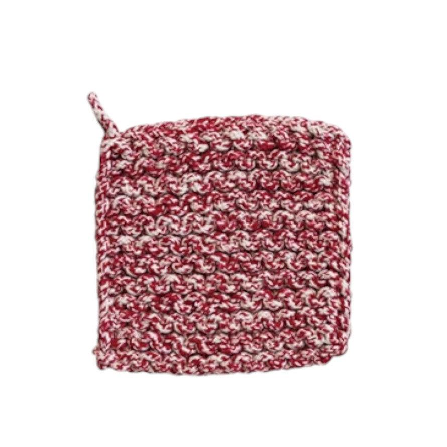 Hand-Woven Melange Cotton Crocheted Pot Holder - Mellow Monkey