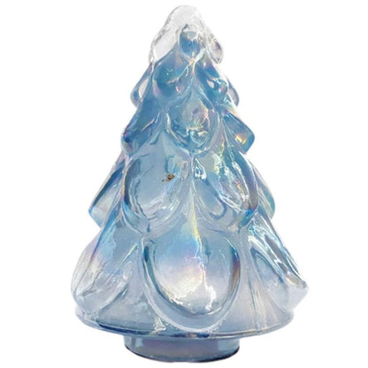 Iridescent Blue Recycled Glass Tree - 6-in - Mellow Monkey