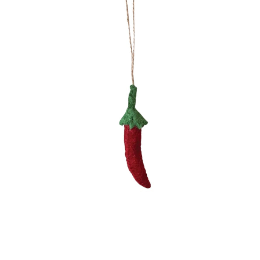 Wool Felt Chili Pepper Ornament - Mellow Monkey