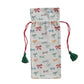 Holiday Image Cotton Drawstring Wine Bag - Mellow Monkey