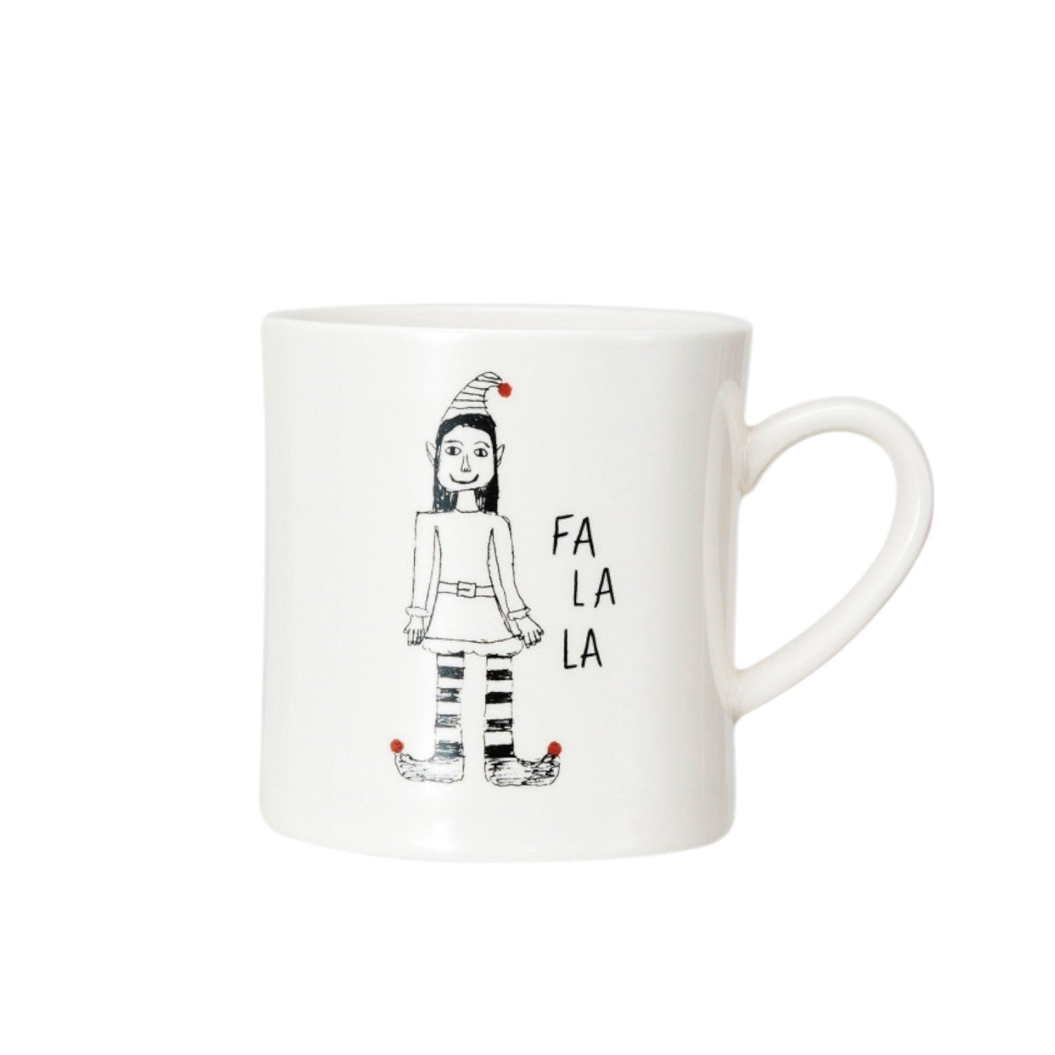 Stoneware Mug with Children's Drawing Holiday Image - 14-oz. - Mellow Monkey