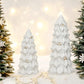 Cream Stoneware Christmas Tree with Gold Electroplating - Mellow Monkey