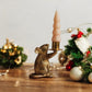 Antique Gold Finish Mouse Taper Holder - Mellow Monkey