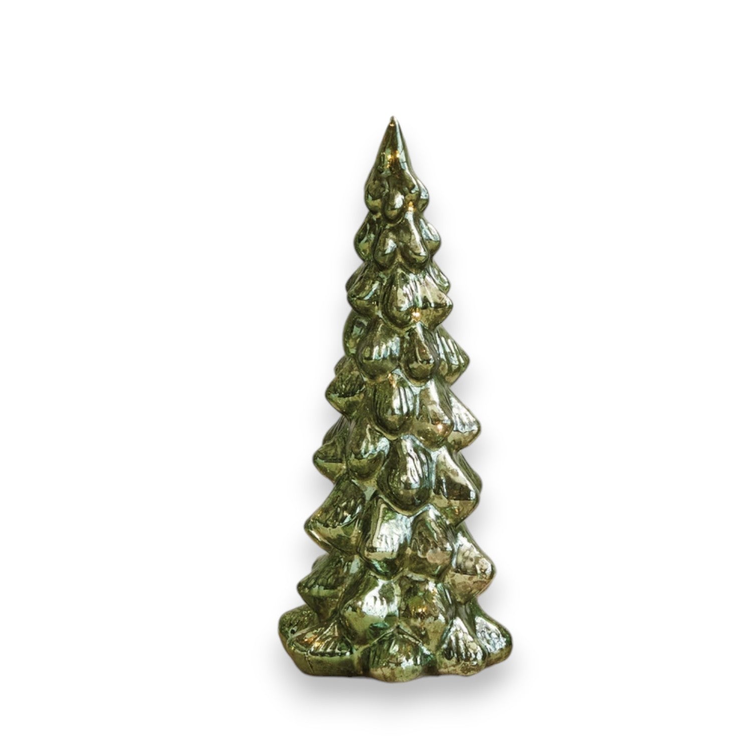 Green Mercury Glass LED Tree - Mellow Monkey