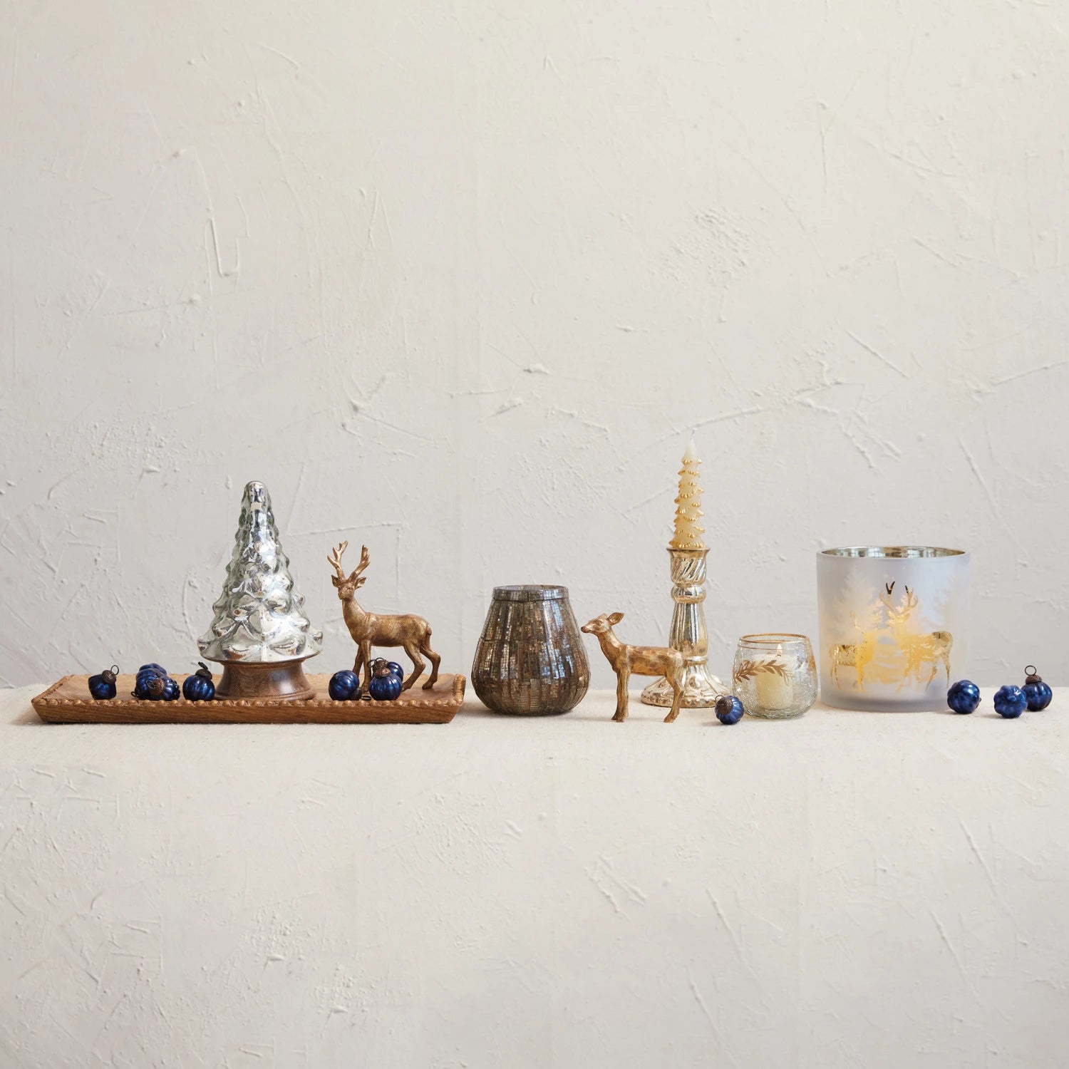 Resin Deer with Gold Finish - 5-3/4-in - Mellow Monkey