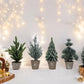 Faux Evergreen Tree in Paper Pot with Snow Finish - Mellow Monkey